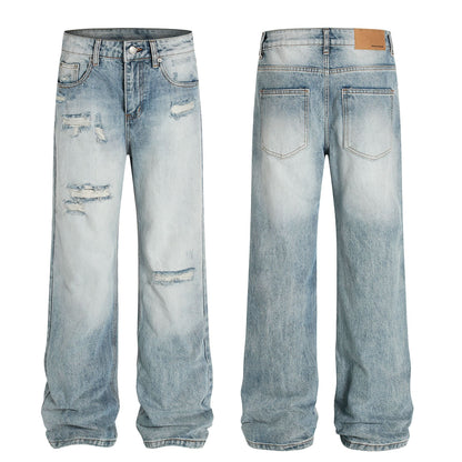 Washed Damage Flare Denim Jeans WN26068