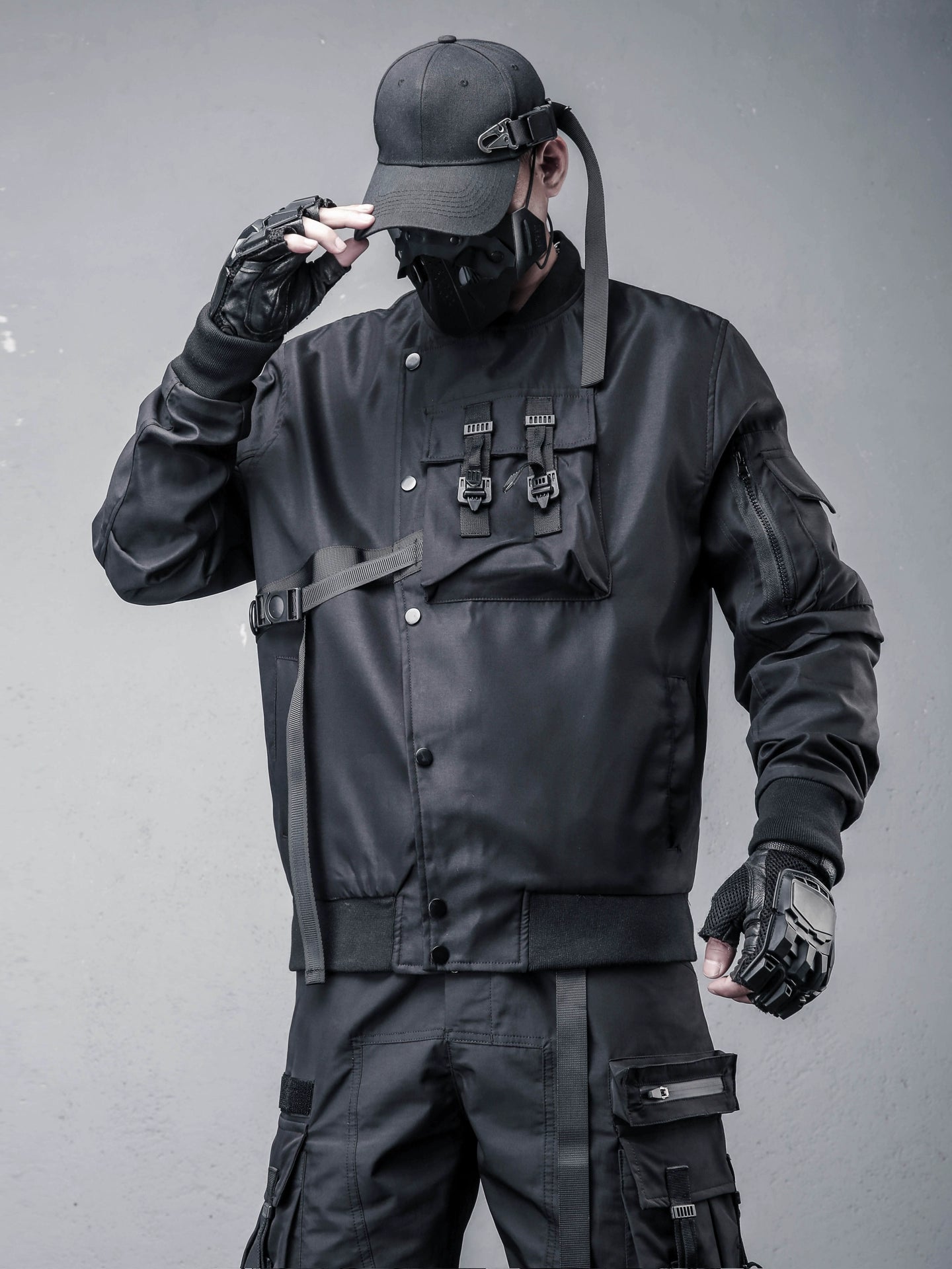 Large Pocket Buckle Tactical Jacket WN22334