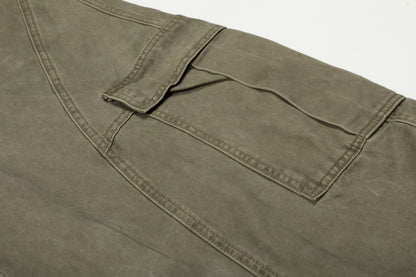 Washed Multi Pocket Curved Cargo Pants WN26016