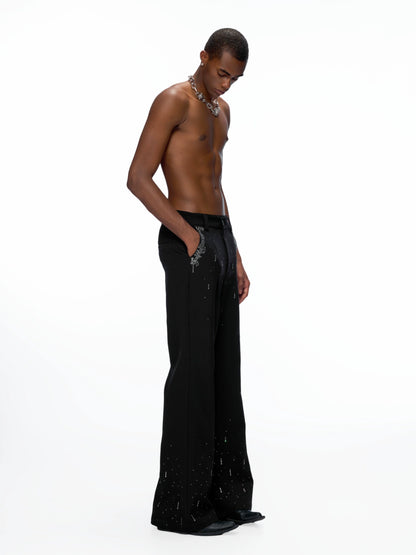 Rhinestone Flare Trousers WN20674