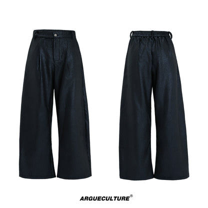 Waxed Textured PU Leather Wide Leg Pants WN21742