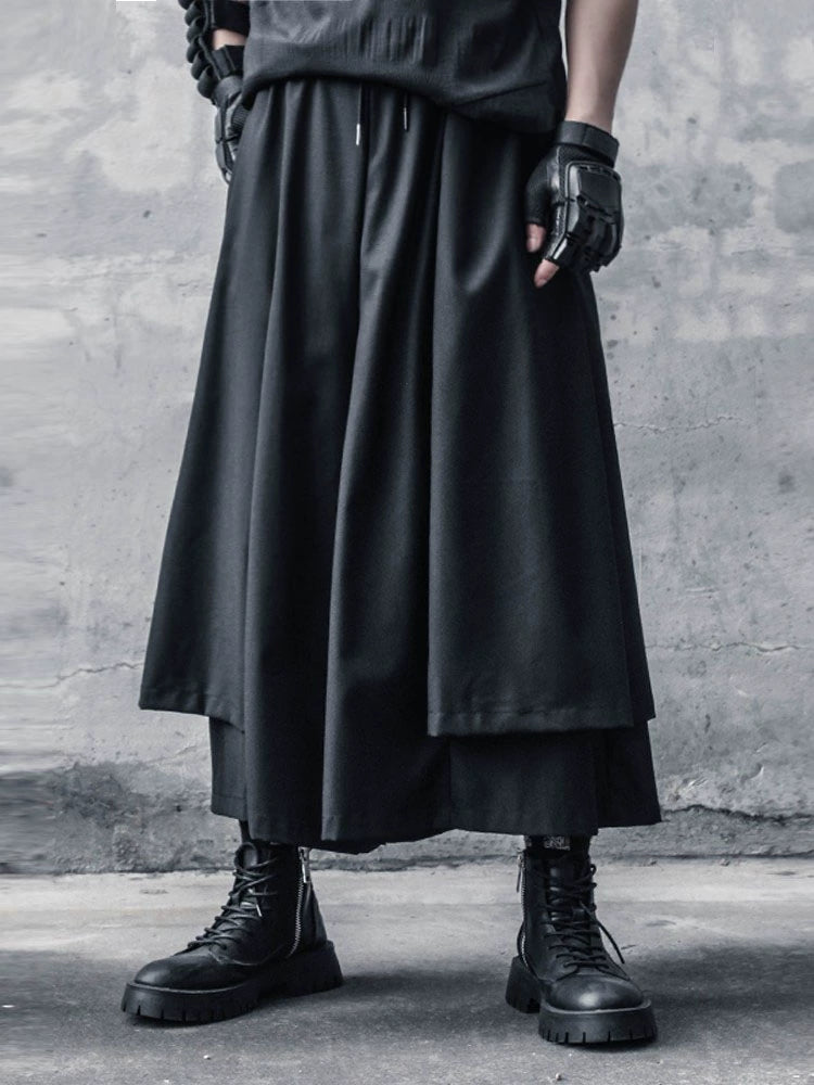 Fake Layered Wide Leg Pants WN22369