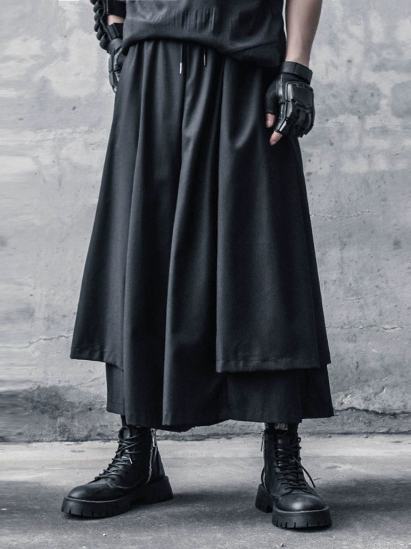 Fake Layered Wide Leg Trousers WN22369