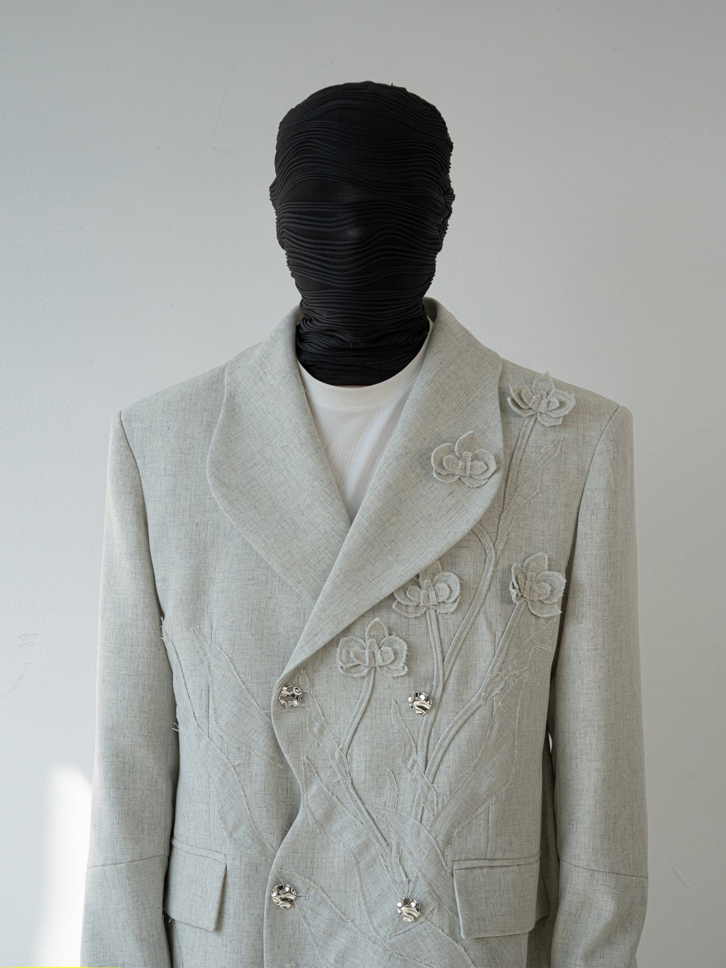 3D Flower Design Oversize Tailored Jacket & Trousers Setup WN23841