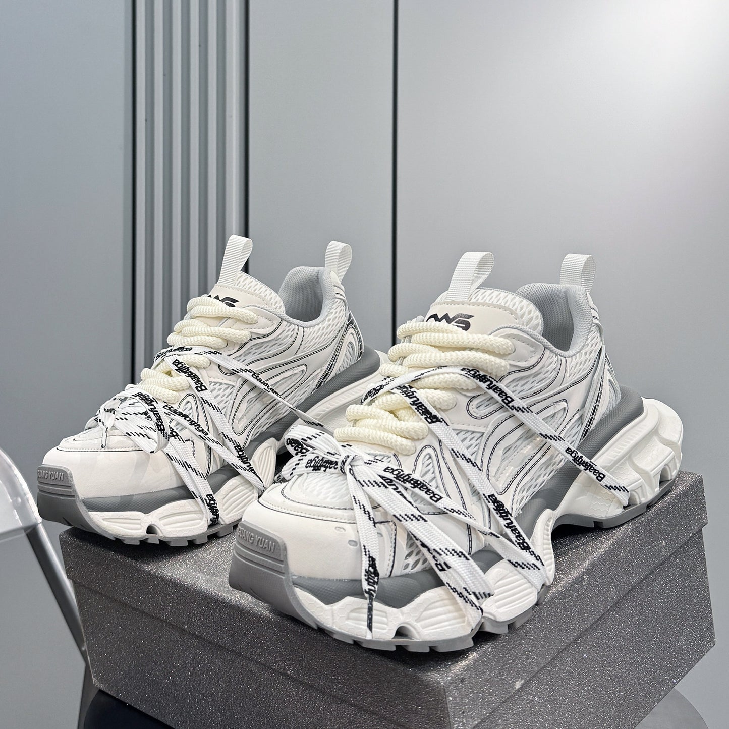 Mesh Panel Rope Lace Chunky Sole Sneakers WN24631