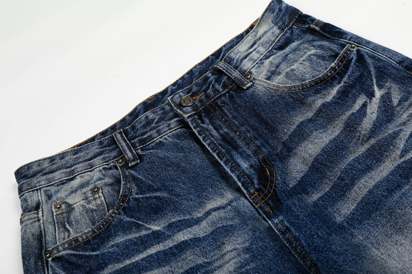 Washed Whiskers Flare Denim Jeans WN25832