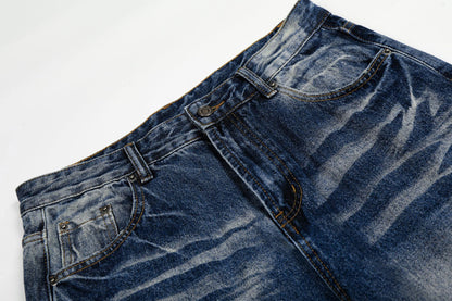 Washed Whiskers Flare Denim Jeans WN25832