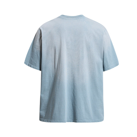 Star Applique Embroidery Washed Short Sleeve T-Shirt WN25651