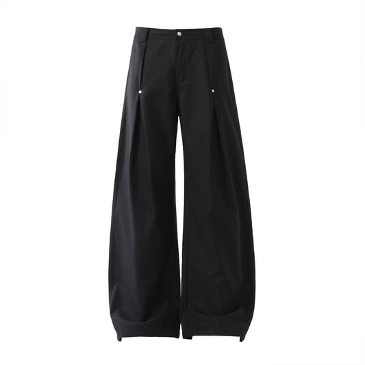 Pleats Wide Leg Curved Trousers WN26045