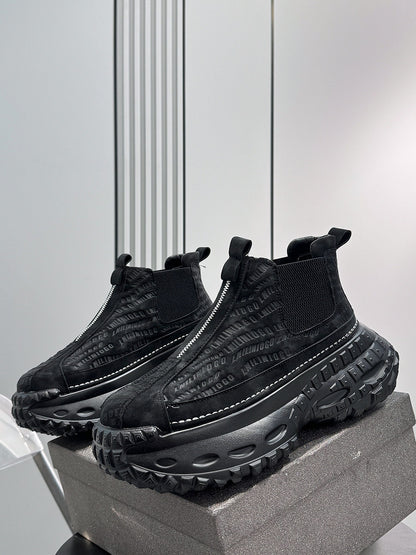 Embroidery Side Gore Chunky Sole Sneakers WN24590