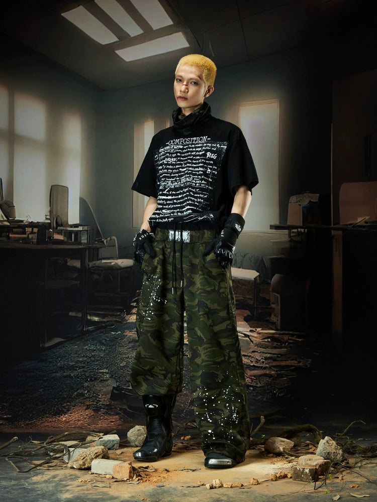 Letter Print Design Oversize Short Sleeve T-Shirt WN18496