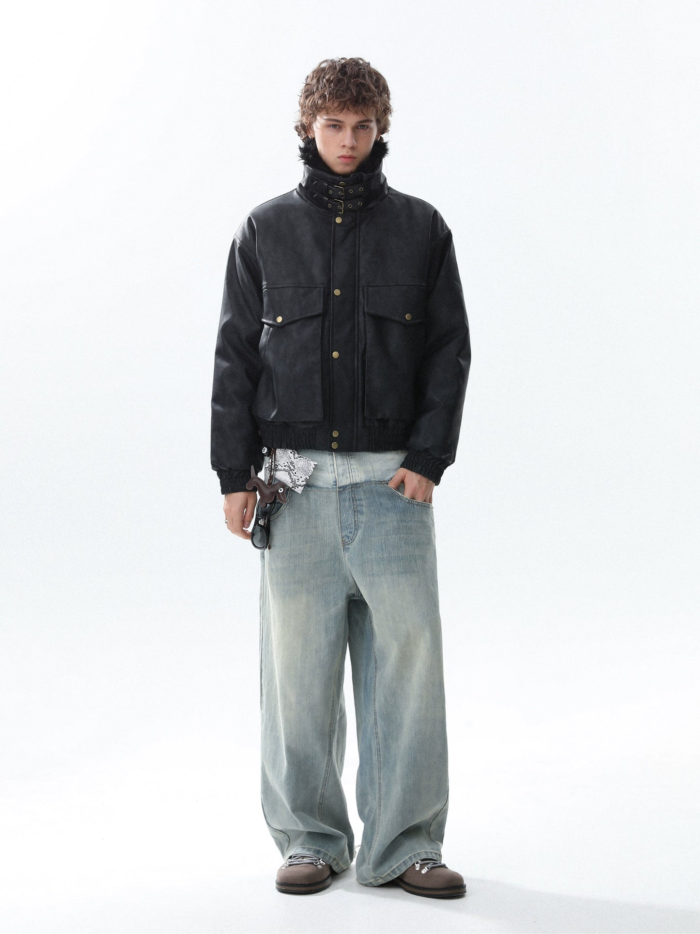 Fake Fur-Collar Large Pocket Thick Jacket WN22095