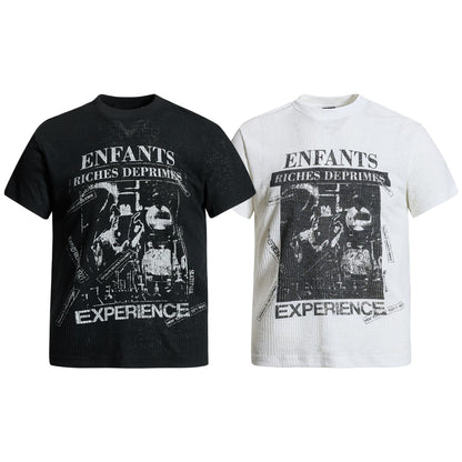 Ribbed Graphic Art Print Short Sleeve T-Shirt WN26030