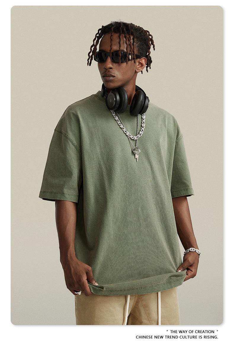 Washed Oversize Short-sleeve T-shirt WN6457