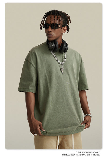 Washed Oversize Short-sleeve T-shirt WN6457