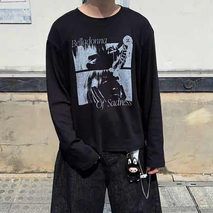 Graphic Print Oversize Long Sleeve T-Shirt WN24362
