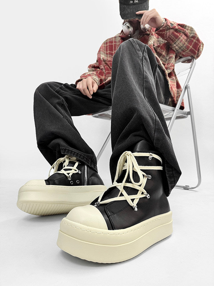 Rope Lace High-Top Chunky Sole Boots WN24564