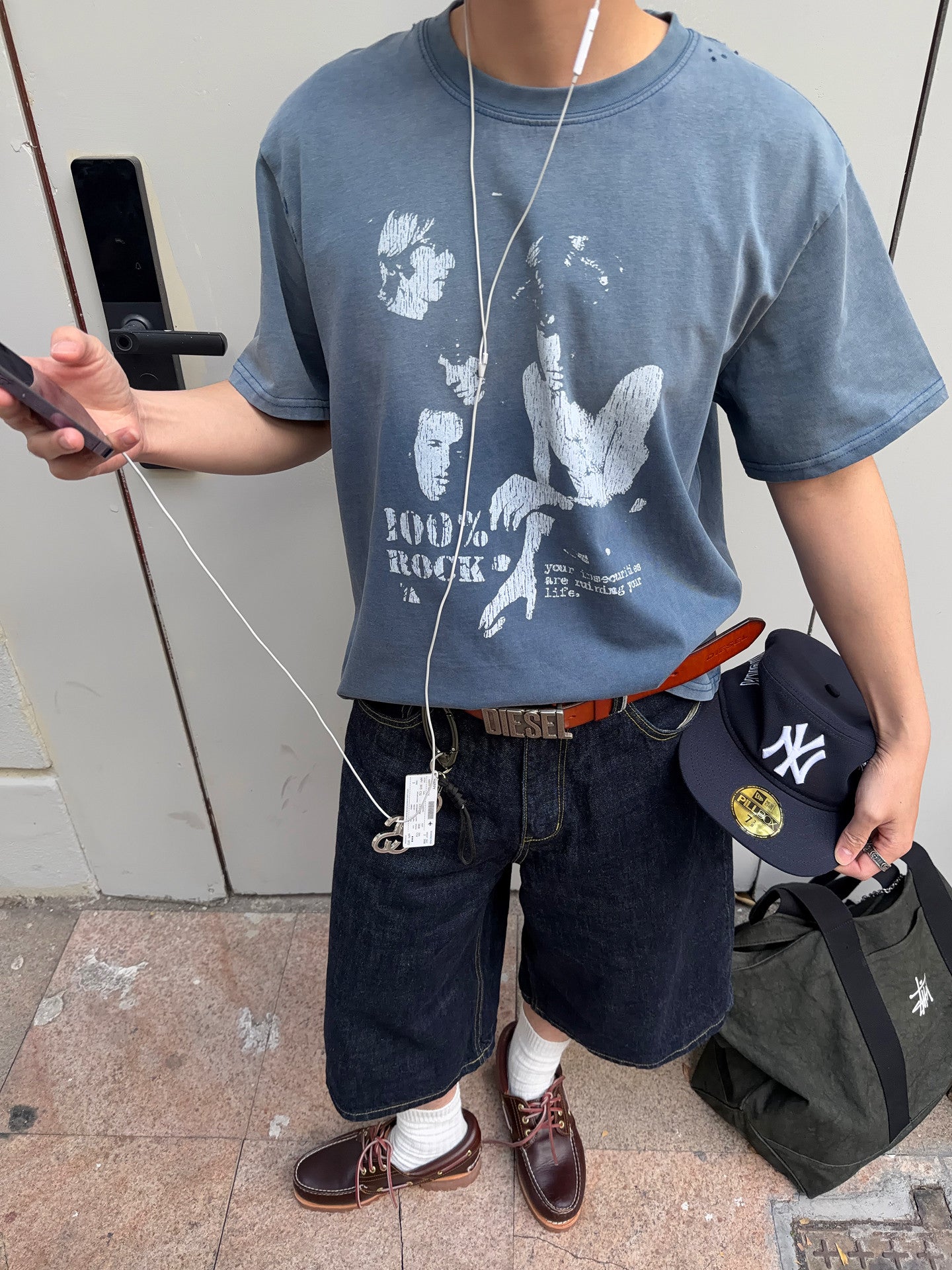 Washed Graphic Print Short Sleeve T-Shirt WN24372