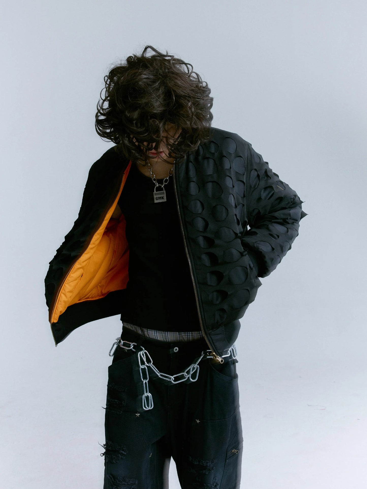 Wormhole Design Puffer Bomber Jacket WN17258