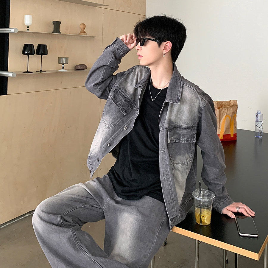 Washed Denim Jacket & Wide Leg Denim Jeans Setup WN24885