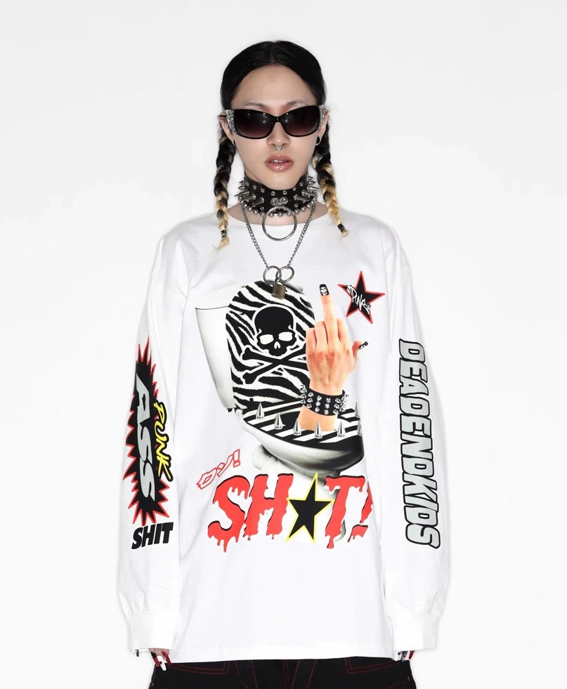 Graphic Letter Print Long Sleeve T-Shirt WN22250