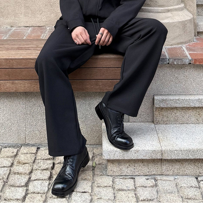 Lapel Short Jacket & Wide Leg Pants Setup WN24866