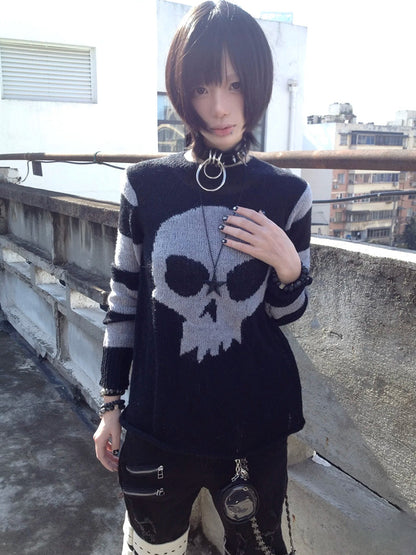 Skeleton Design Knit Sweater WN15919
