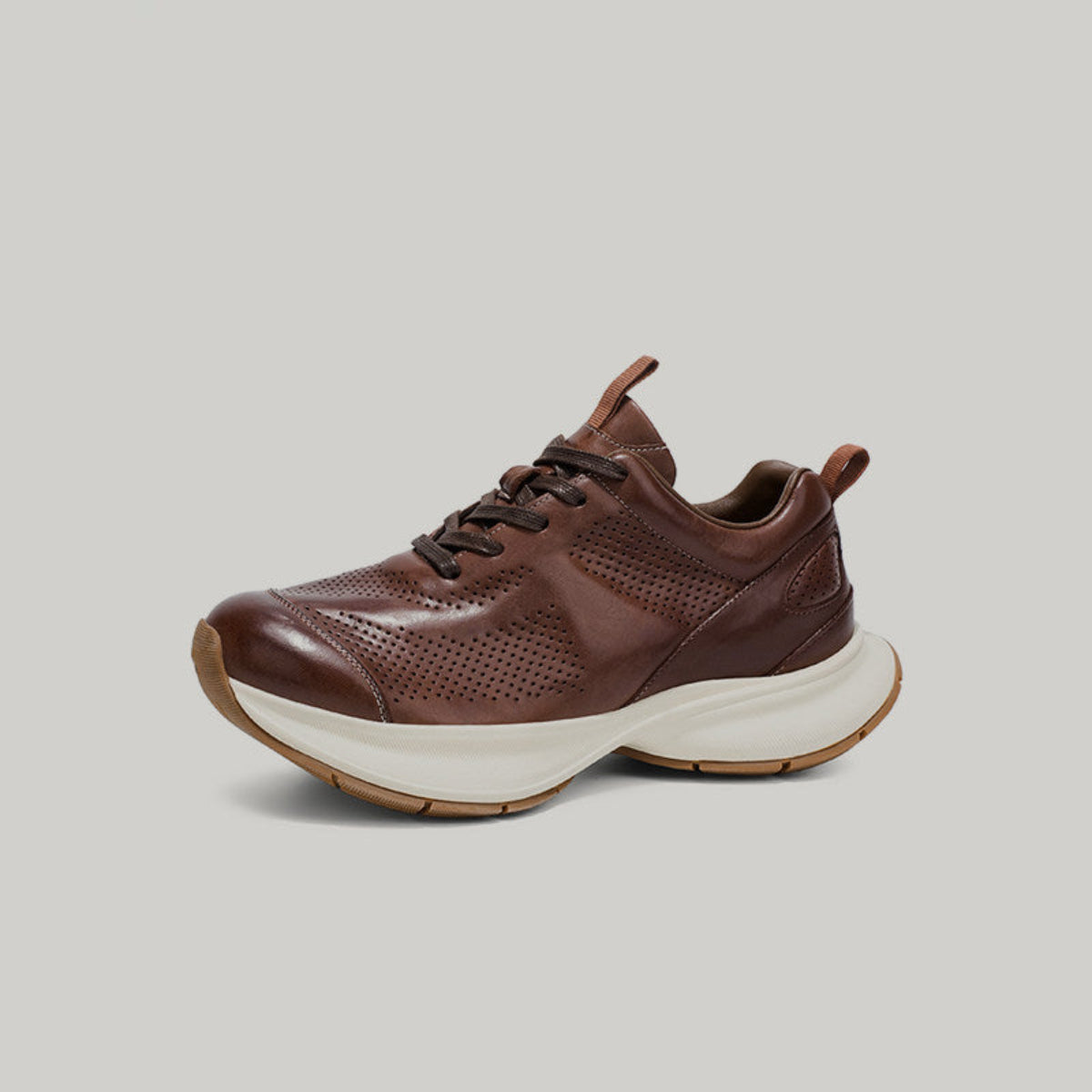 PU Leather Platform Chunky Sole Lace-Up Sneakers WN23487