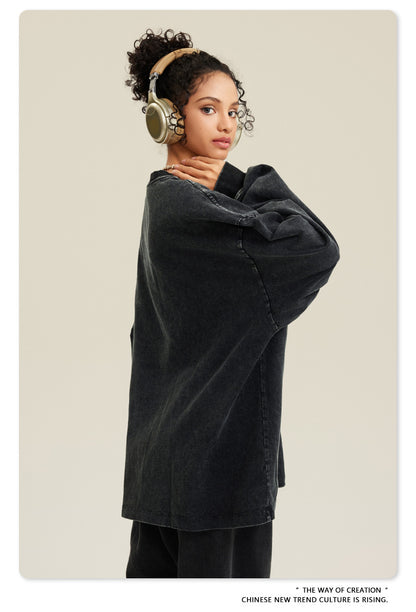 Oversize Washed Long-sleeve t-shirt WN6053