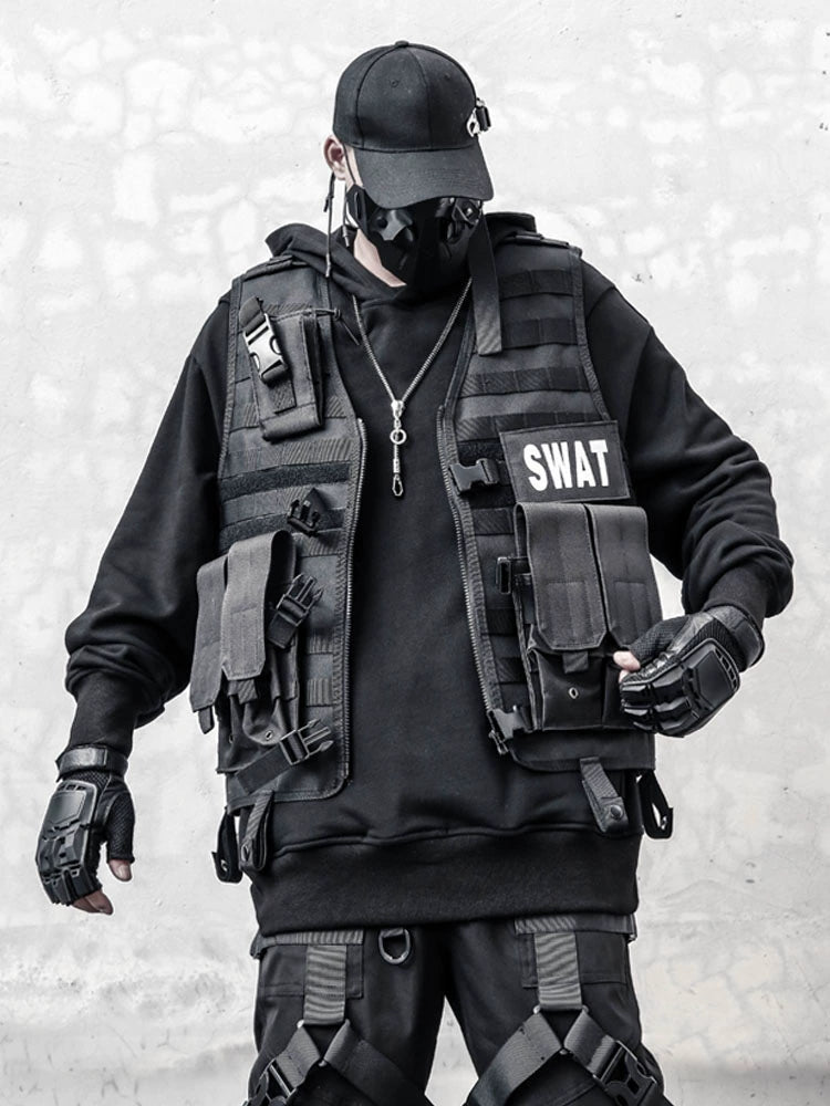 Sleeveless Large Pocket Tactical Jacket WN22299