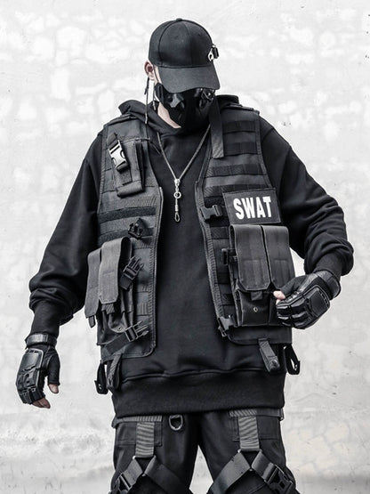 Sleeveless Large Pocket Tactical Jacket WN22299