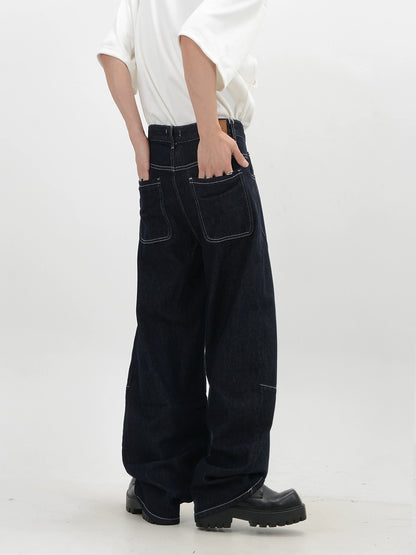 Wide Leg Long Denim Jeans WN6149