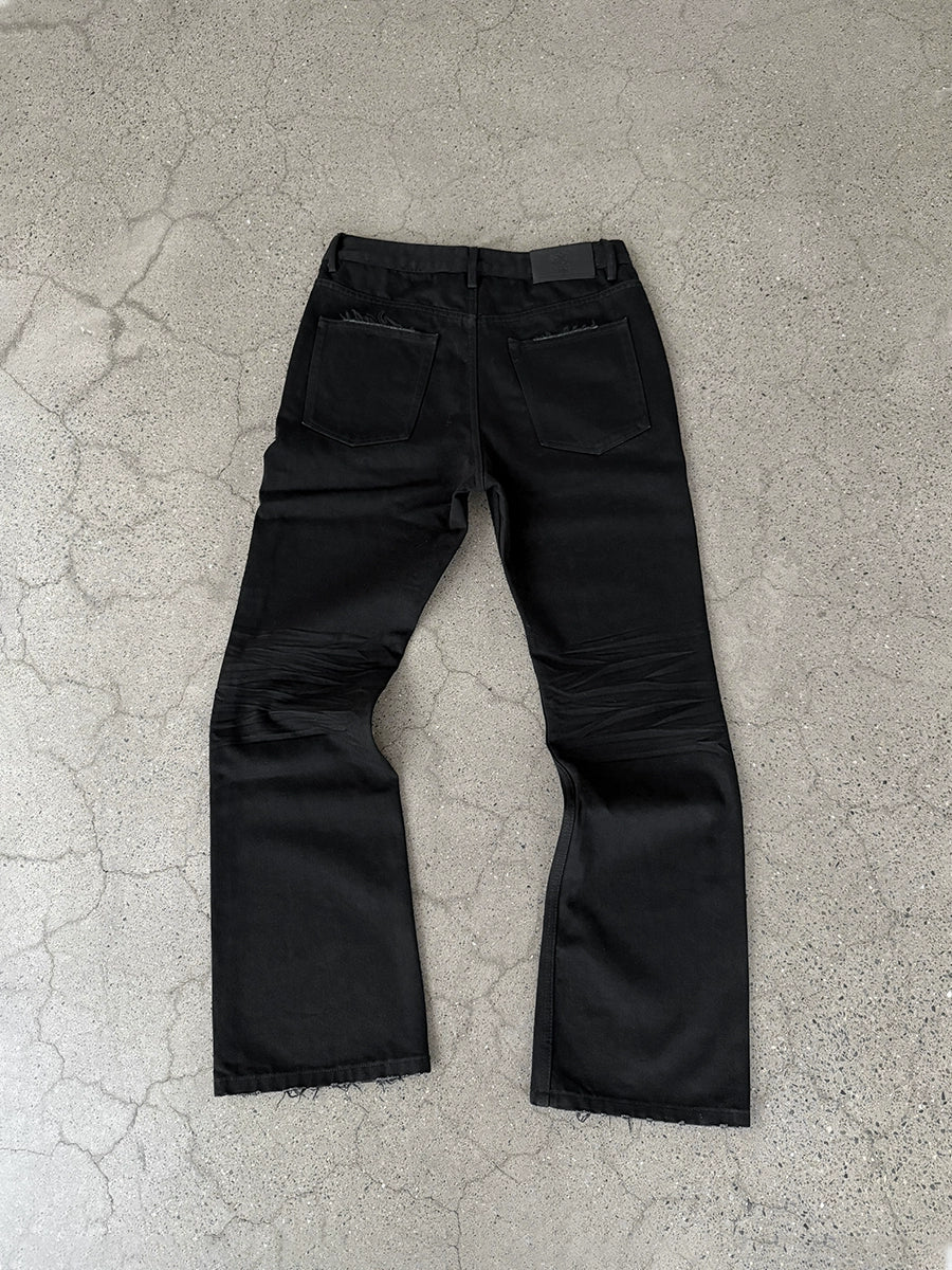 Washed Flare Denim Jeans WN17679