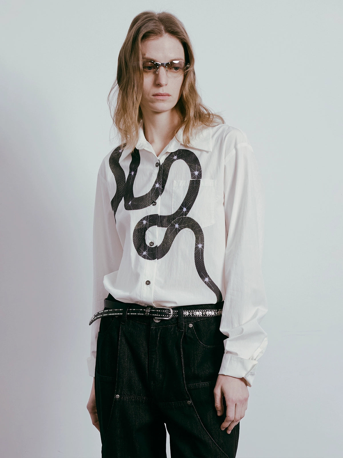 Snake Print Long Sleeve Shirt WN19029