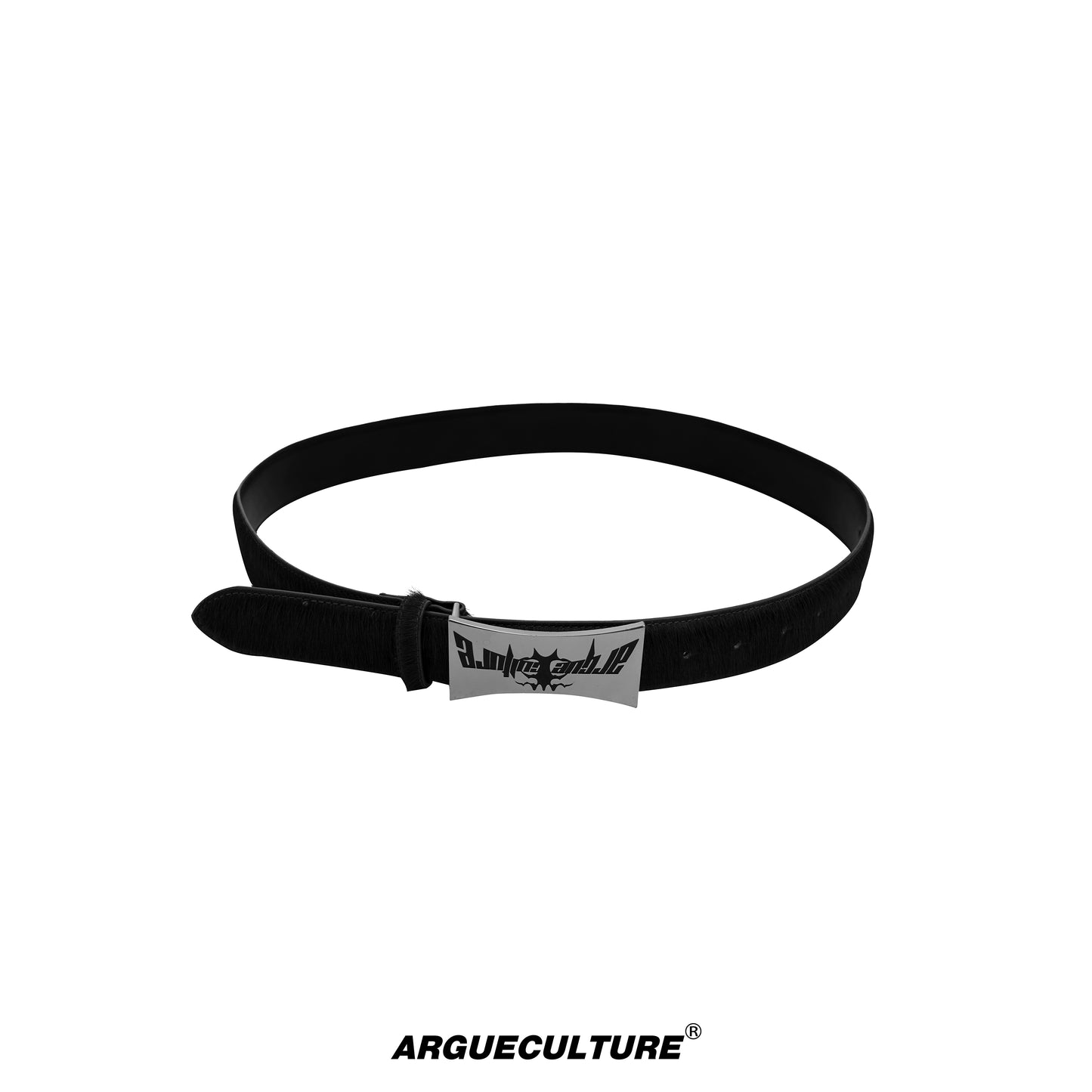 Heavyweight Aged Metal Buckle Genuine Hair Leather Belt WN18326