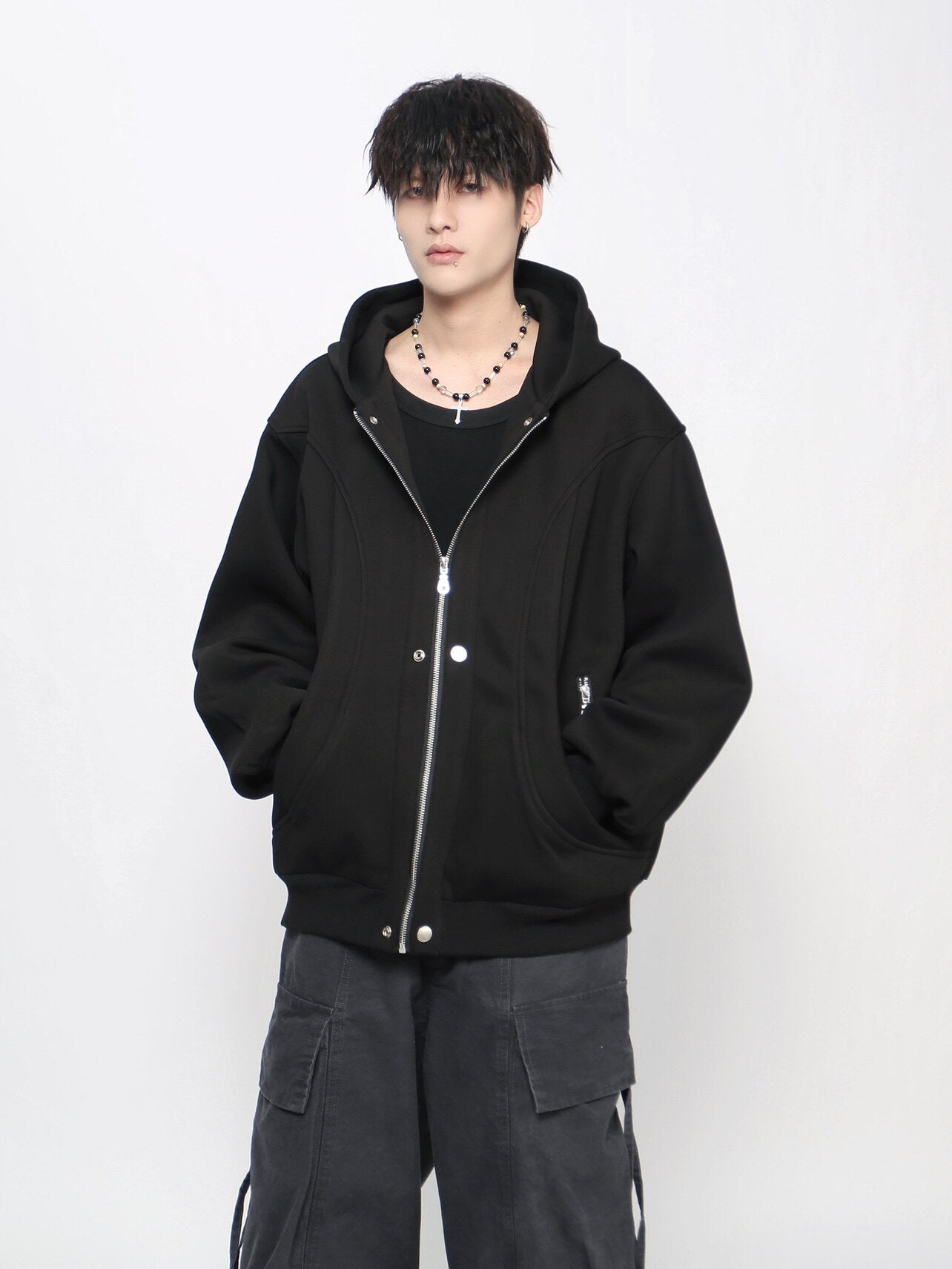 Deconstructed Oversize Zipper Hoodie WN24456