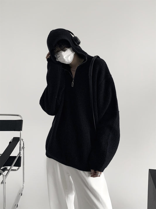 Oversize Zipper Knit Hoodie WN9133