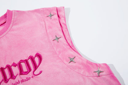Gradient Star Studs Tank Top WN25541