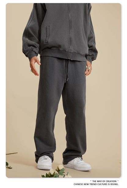 Washed Heavyweight Straight Leg Sweatpants WN6019