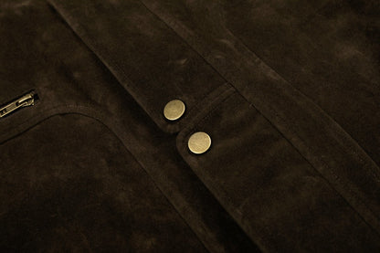 Suede Stand Neck Zipper Jacket WN27872