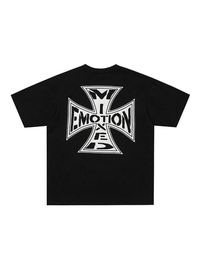 Damage Cross Graphic Short Sleeve T-Shirt WN28008