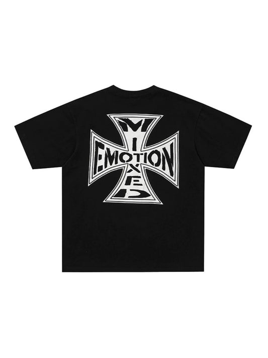 Damage Cross Graphic Short Sleeve T-Shirt WN28008
