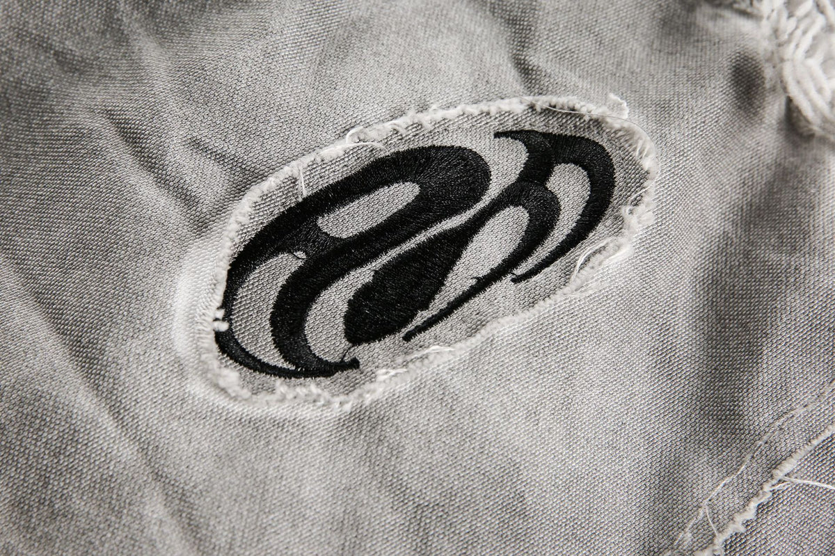 Washed Graphic Pocket Detail Hooded Jacket WN27967