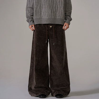 Washed Corduroy Wide-Leg Straight Pants WN10653