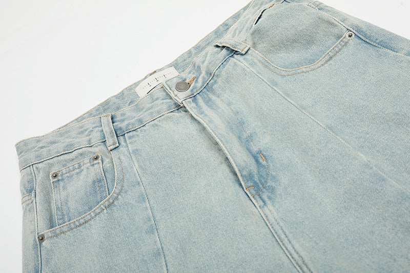 Curved Wide Leg High-Rise Denim Jeans WN18532