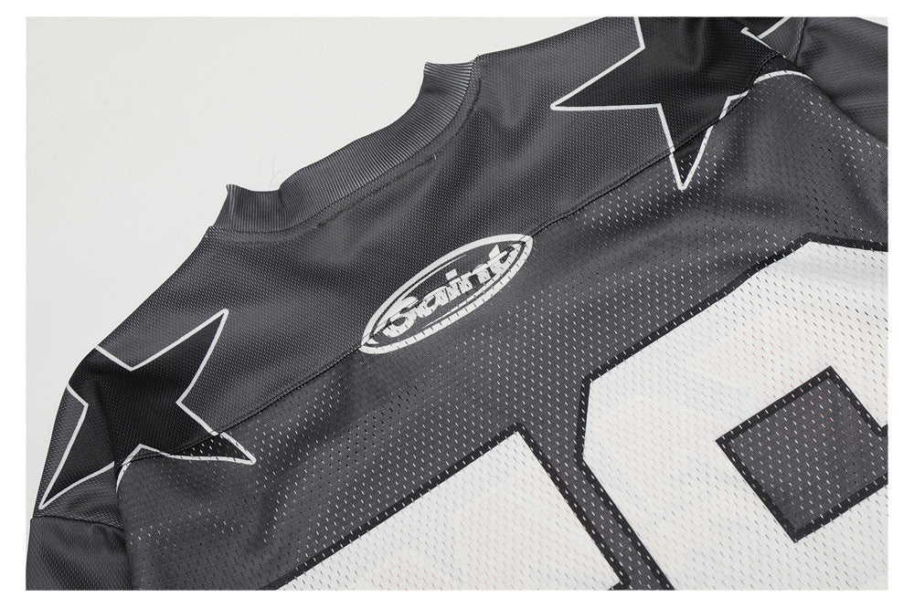 Sporty V-Neck Number 56 Long Sleeve T-Shirt WN26568