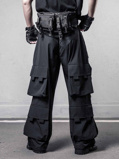 Functional Multi-Pocket Wide Leg Cargo Pants WN22539
