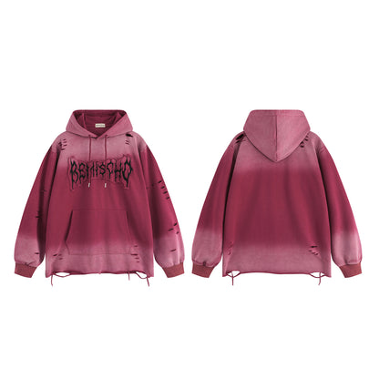 Washed Patchwork Oversize Hoodie WN11535