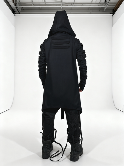 Asymmetric Hooded Deconstructed Wool Coat WN22006