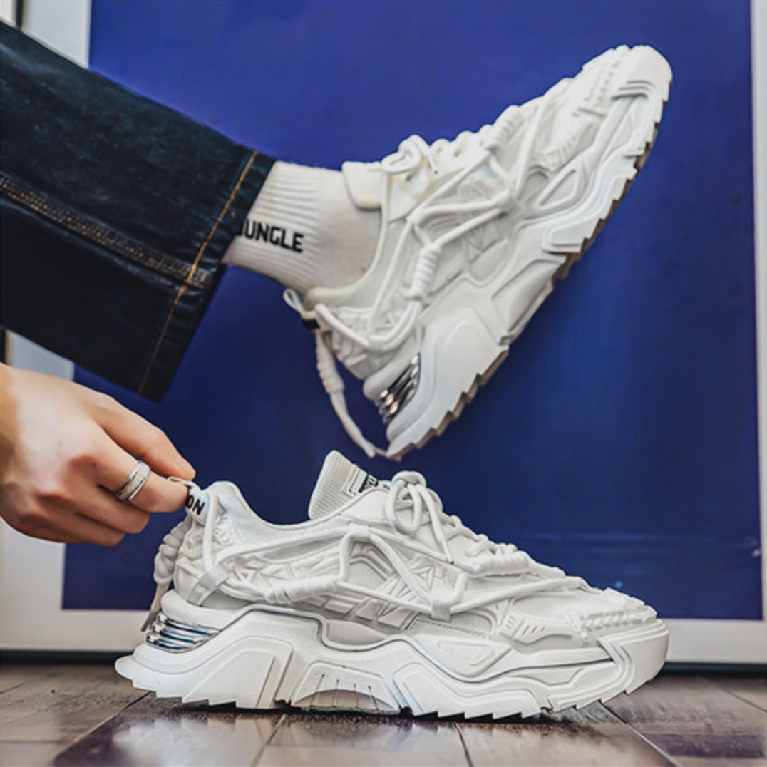 Layered Panel Chunky Lace-Up Sneakers WN23359